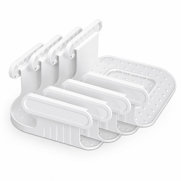 PLERISE 4-Pack Sheet Straps, 9x9x3 Inch White Bed Sheet Holders, Clip-Free Corner Fasteners for Mattress Grippers