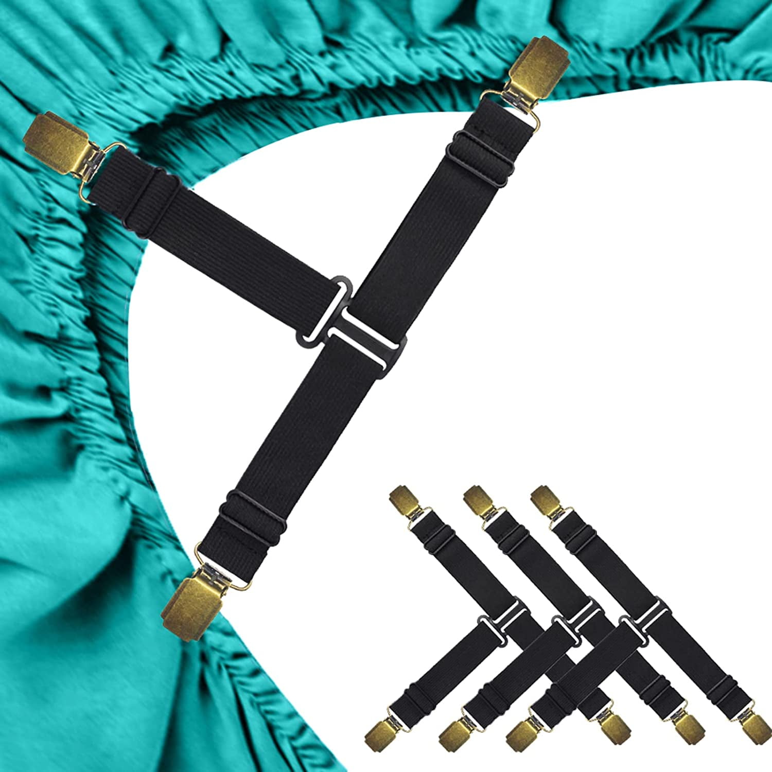 Sheet Straps Bed Garters King Queen Size Sheet Clips Keeping Sheets