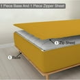 thumbnail image 1 of Sheet has Zipper Fitted Sheet, (California King Size 72x84) 18 Inch Deep Pocket, 100% Egyptian Cotton, 800 TC, Solid Gold Color., 1 of 9