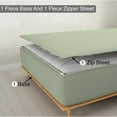 thumbnail image 1 of Sheet has Zipper Fitted Sheet, (Full Size 54x75) 26 Inch Deep Pocket, 100% Egyptian Cotton, 800 TC, Solid Light Sage Color., 1 of 9