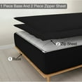 thumbnail image 1 of Sheet has Zipper Fitted Sheet, (Queen Size 60x80) 18 Inch Deep Pocket, 100% Egyptian Cotton, 800 TC, Solid Black Color., 1 of 10
