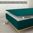 thumbnail image 1 of Sheet has Zipper Fitted Sheet, (Twin Size 39x75) 6 Inch Deep Pocket, 100% Egyptian Cotton, 800 TC, Solid Teal Color., 1 of 9