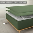 thumbnail image 1 of Sheet has Zipper Fitted Sheet, (Twin XL Size 39x80) 10 Inch Deep Pocket, 100% Egyptian Cotton, 800 TC, Solid Moss Color., 1 of 10