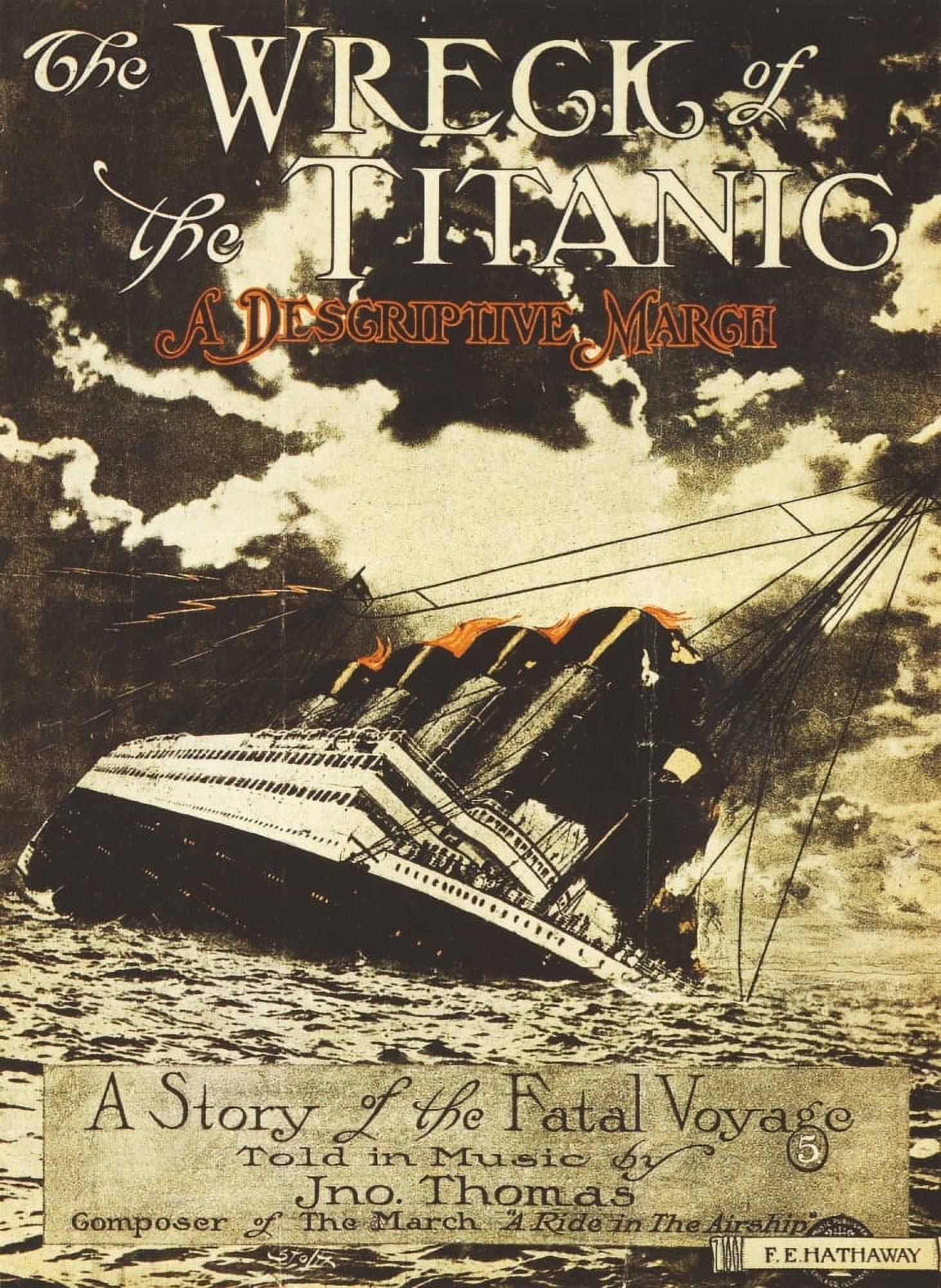 Sheet music The Wreck of the Titanic a descriptive march 1912 Canvas Art - (24 x 36)