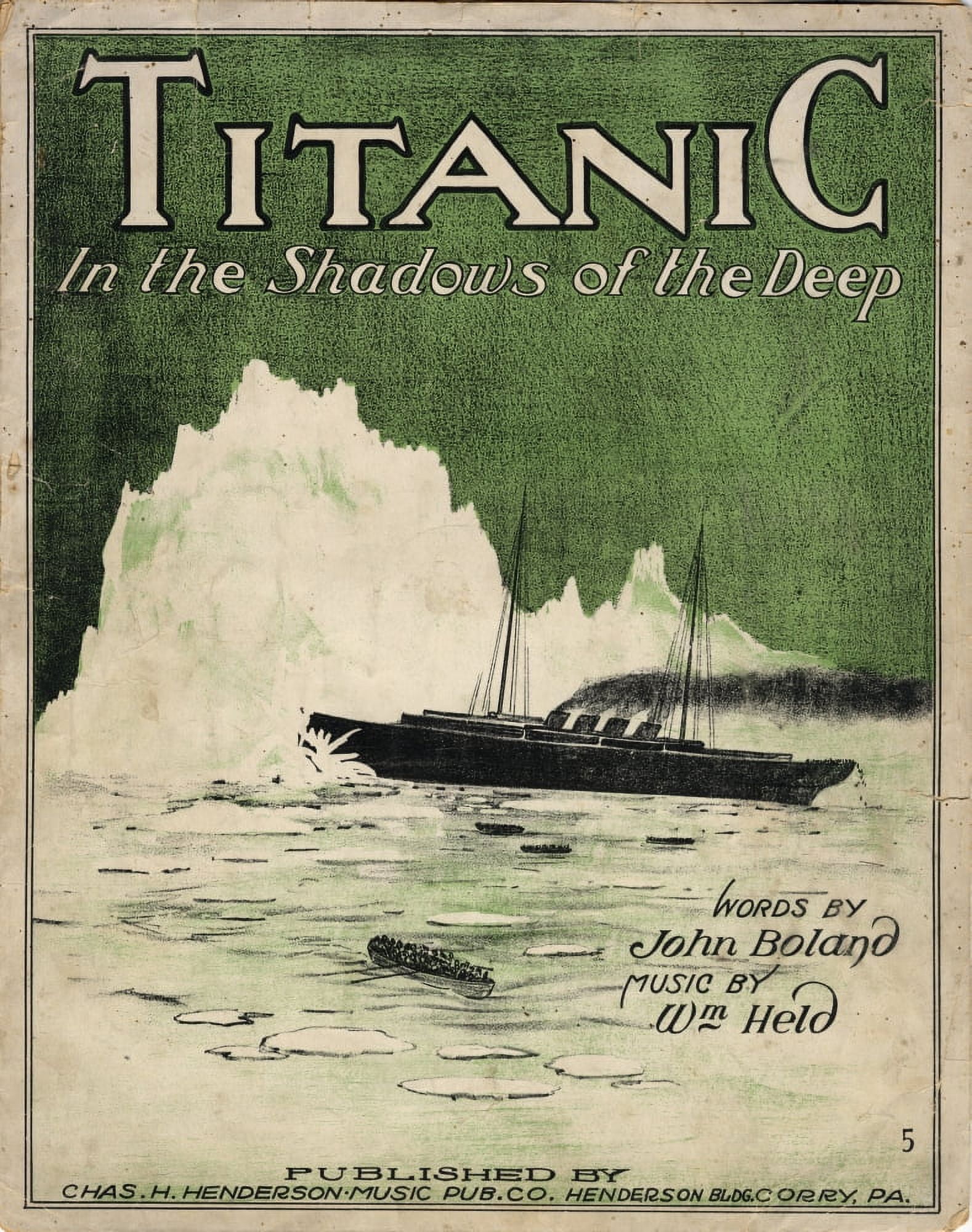 Sheet music Titanic in the shadows of the deep 1912 Canvas Art - (24 x 36)