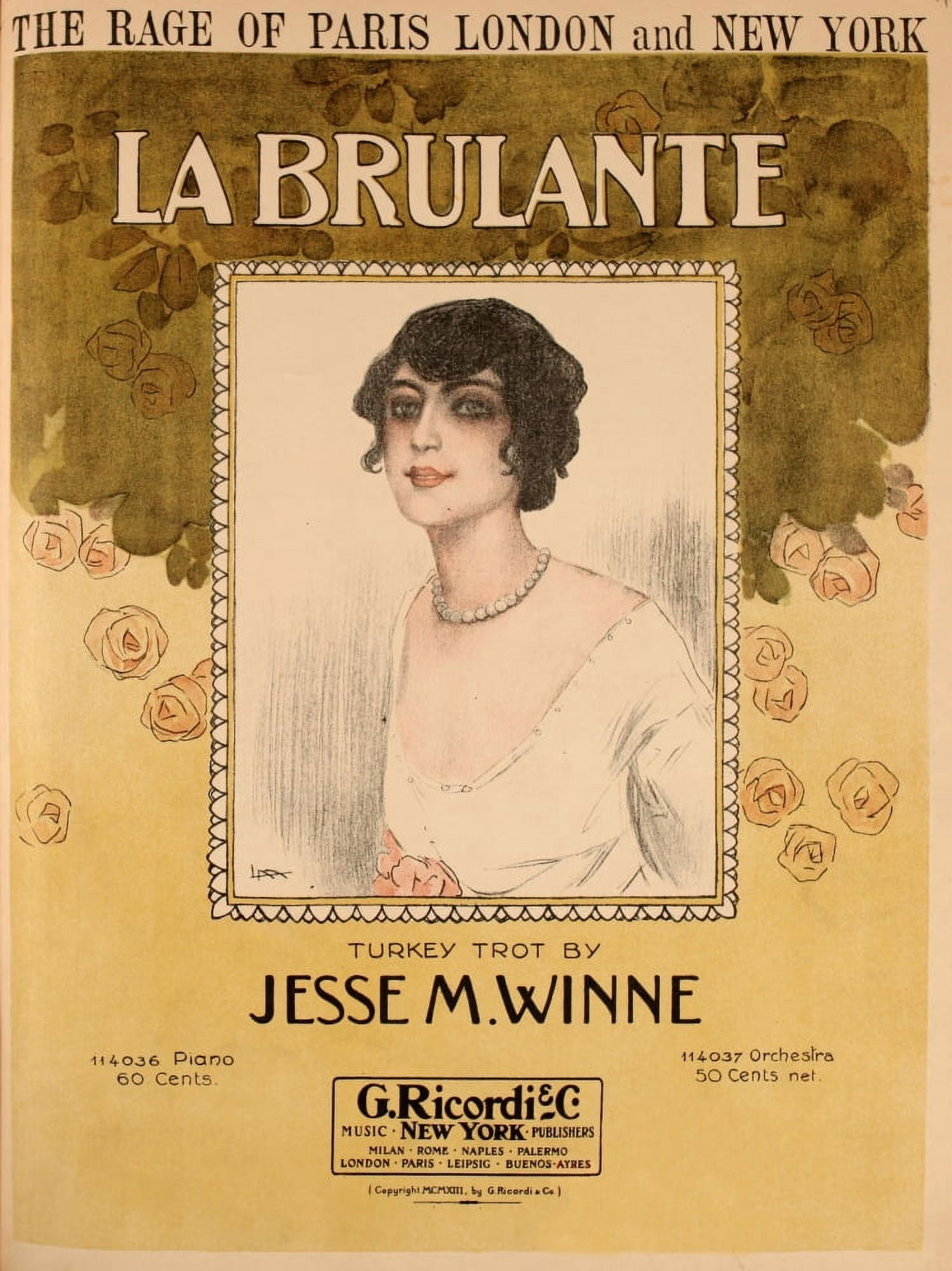 Sheet music cover La Brulante 1913 Canvas Art - Unknown (24 x 36)