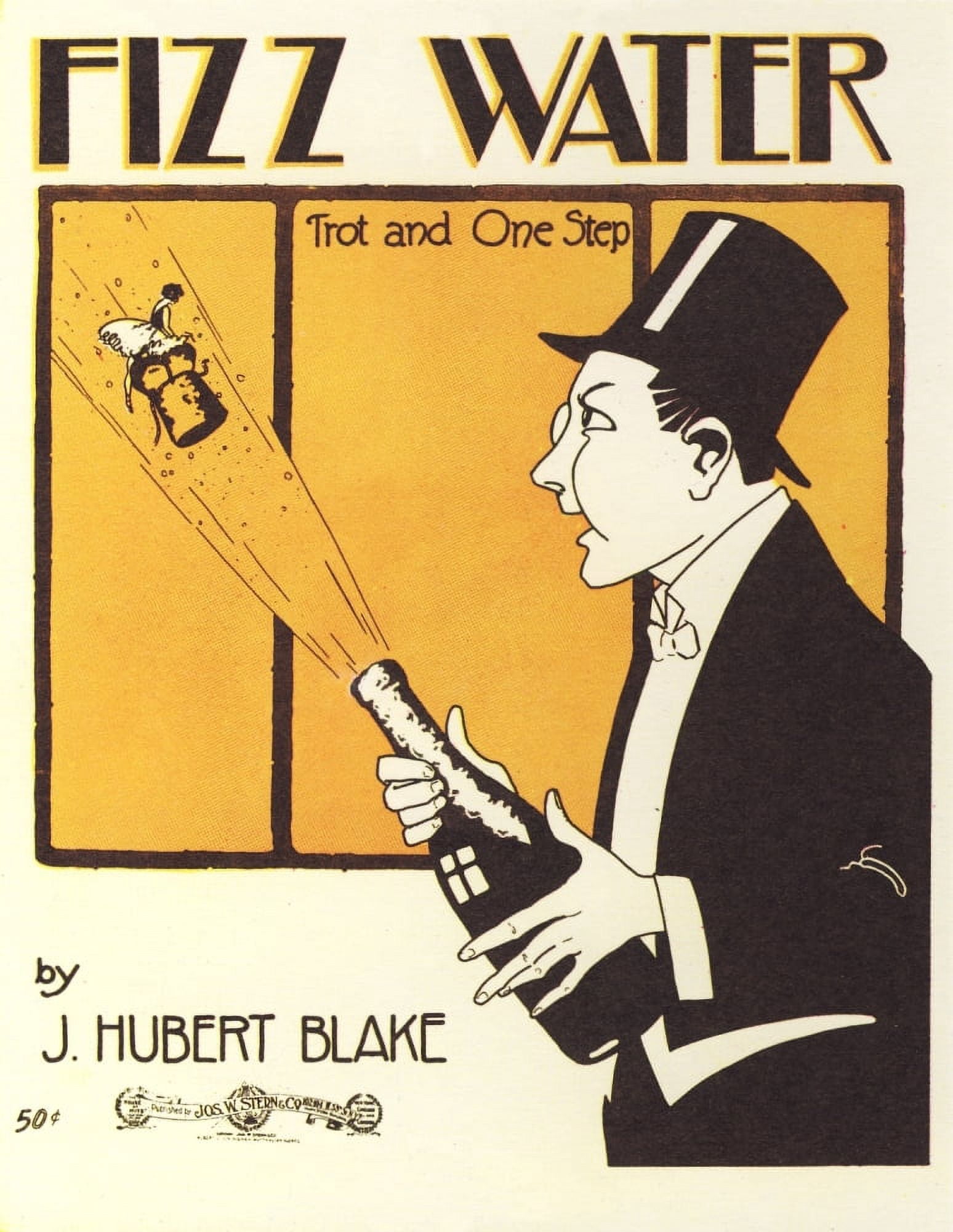 Sheet music cover for Fizz Water 1914 Canvas Art - Unknown (18 x 24)