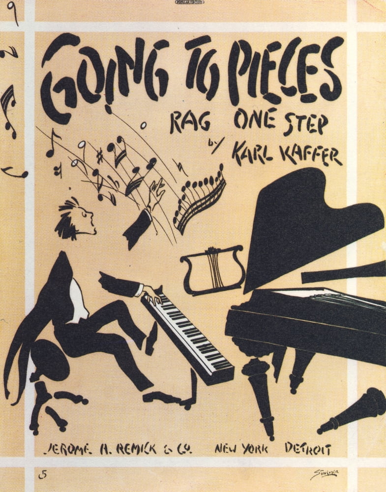 Sheet music cover for Going to Pieces Rag One Step 1915 Canvas Art - Unknown (18 x 24)