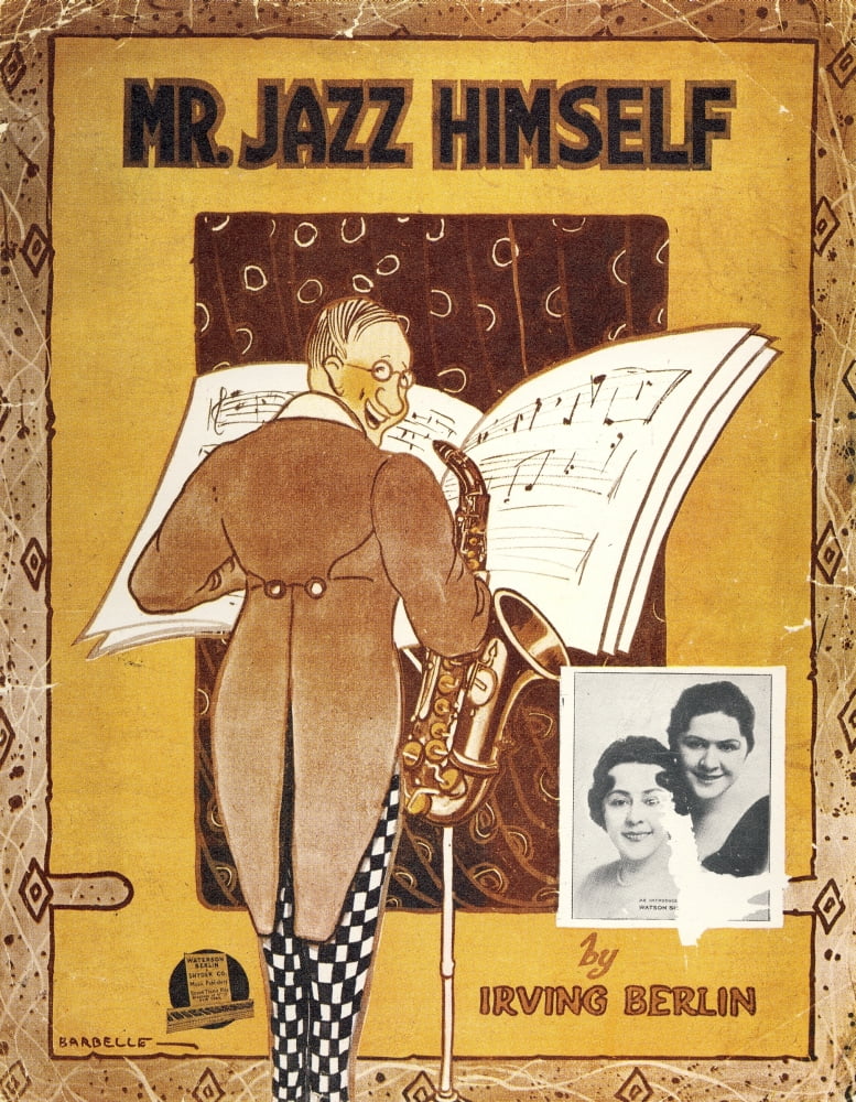 Sheet music cover for Mr Jazz Himself 1917 Canvas Art - Albert Wilfred Barbelle (24 x 36)