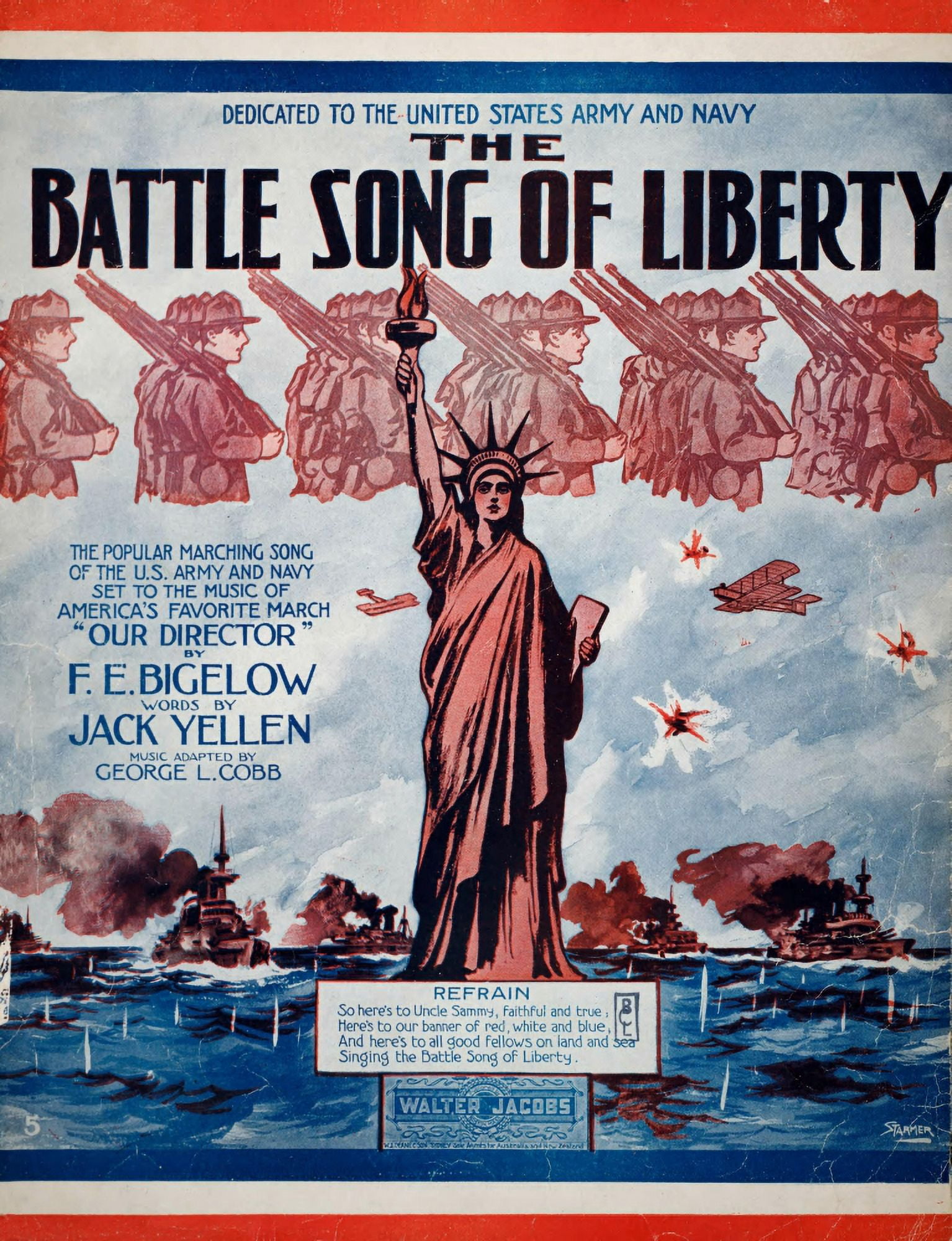 Sheet music cover for The Battle Song of Liberty Canvas Art - William Starmer (18 x 24)