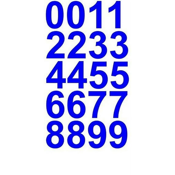 Sheet of 1 Inch (Blue) Numbers Vinyl Custom Street Address Mailbox Decal Stickers Kit