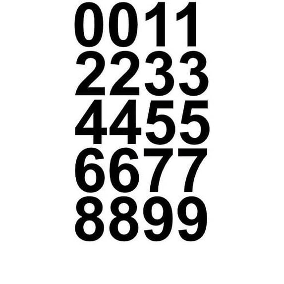 Sheet of 2 Inch (Black) Vinyl Custom Street Address Mailbox Number Decal Stickers Kit