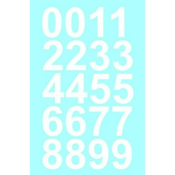 Sheet of 2 Inch (White) Vinyl Custom Street Address Mailbox Number Decal Stickers Kit