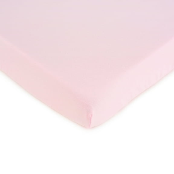 SheetWorld 100% Cotton Jersey Crib Sheet Set 28 x 52, Baby Pink - Includes Fitted, Flat, & Baby Pillow Case