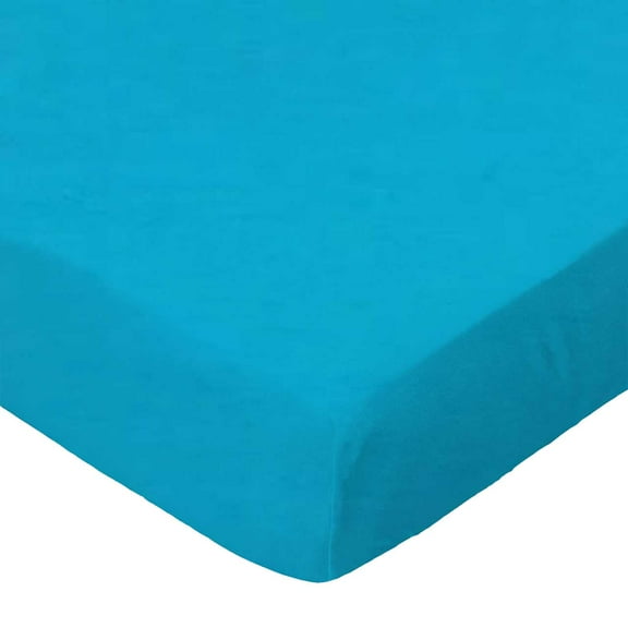 SheetWorld 100% Cotton Percale Extra Deep Fitted Portable Mini Crib Sheet 24 x 38 x 5.5, Turquoise Woven