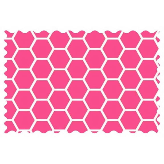 SheetWorld 100% Cotton Percale Fabric By The Yard, Hot Pink Honeycomb, 36 x 44