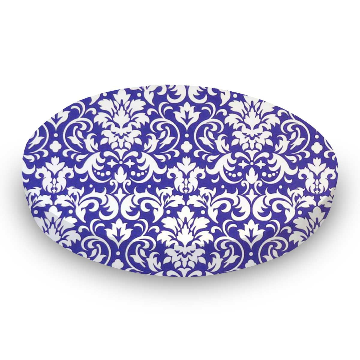 SheetWorld 100% Cotton Percale Round Crib Sheet, Purple Damask, 42 x 42