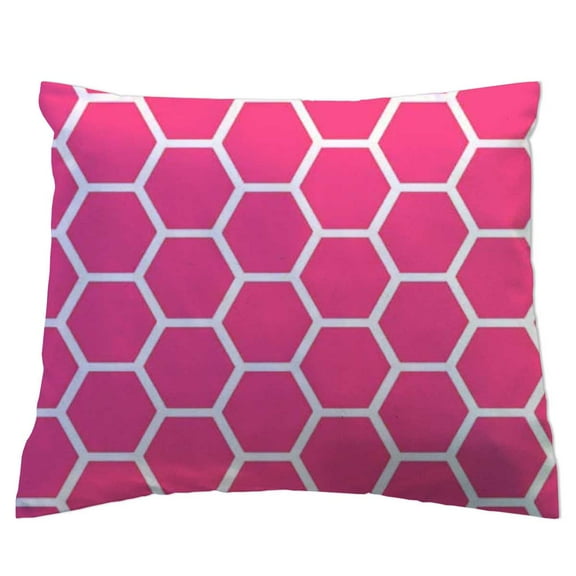 SheetWorld Crib Toddler Pillow Case, 100% Cotton Woven, Hot Pink Honeycomb , 13 x 17