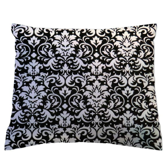 SheetWorld Crib Toddler Pillow Case, 100% Cotton Woven, White Damask , 13 x 17