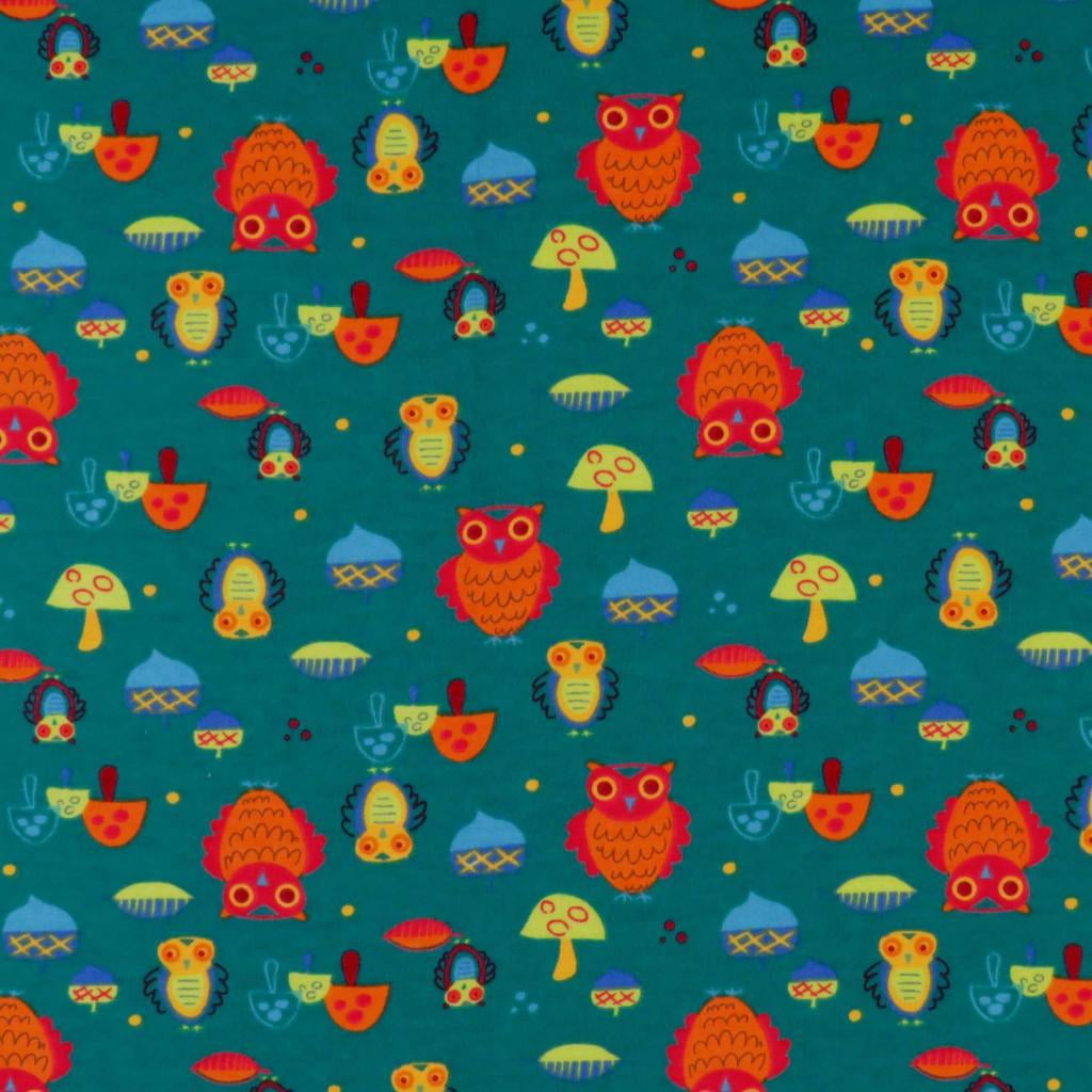 SheetWorld Fitted 100% Cotton Flannel Oval Crib Sheet, Fits Stokke Sleepi 26 x 47, Owls Green