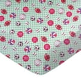 thumbnail image 1 of SheetWorld Fitted 100% Cotton Flannel Pack N Play Sheet Fits Graco 27 x 39, Sports Green Grid, 1 of 1