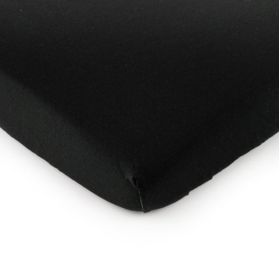SheetWorld Fitted 100% Cotton Jersey Bassinet Sheet 15 x 33, Solid Black