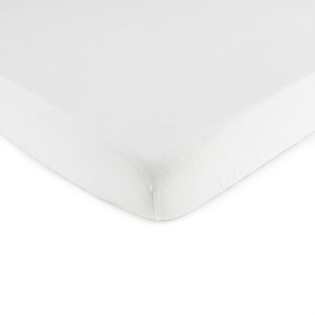 SheetWorld Fitted 100% Cotton Jersey Cradle Sheet 18 x 36, Organic White