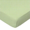 thumbnail image 1 of SheetWorld Fitted 100% Cotton Jersey Cradle Sheet 18 x 36, Sage Gingham, 1 of 4