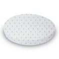 thumbnail image 1 of SheetWorld Fitted 100% Cotton Jersey Oval Crib Sheet, Fits Stokke Sleepi 26 x 47, Blue Pindot, 1 of 4