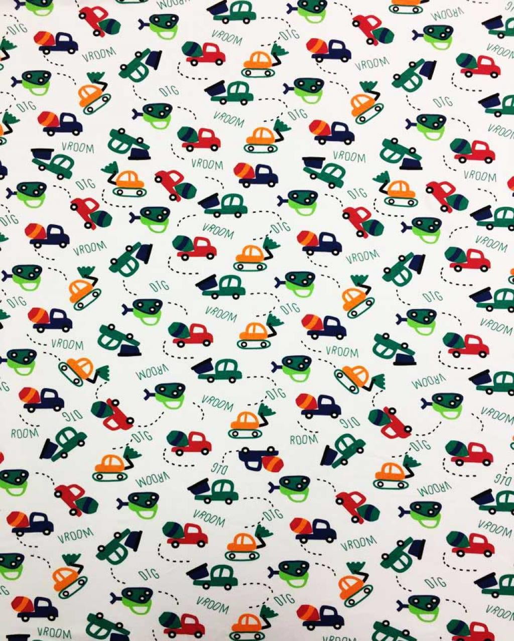 SheetWorld Fitted 100% Cotton Jersey Oval Crib Sheet, Fits Stokke Sleepi 26 x 47, Construction Cars