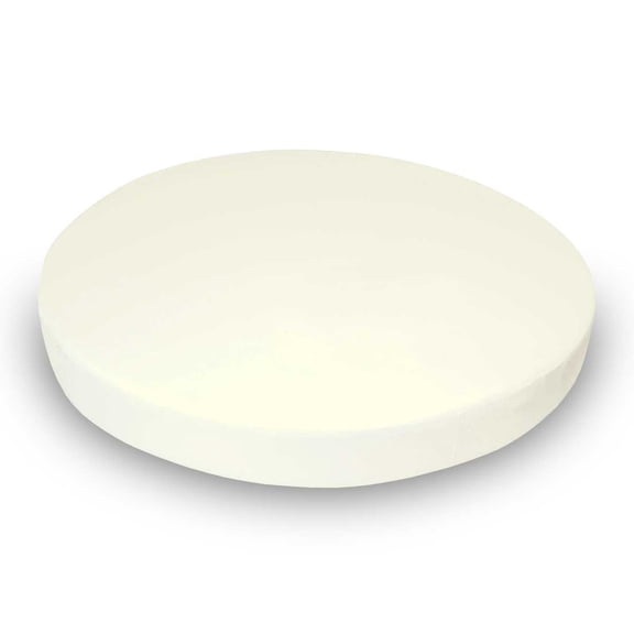 SheetWorld Fitted 100% Cotton Jersey Oval Crib Sheet, Fits Stokke Sleepi 26 x 47, Solid Ivory