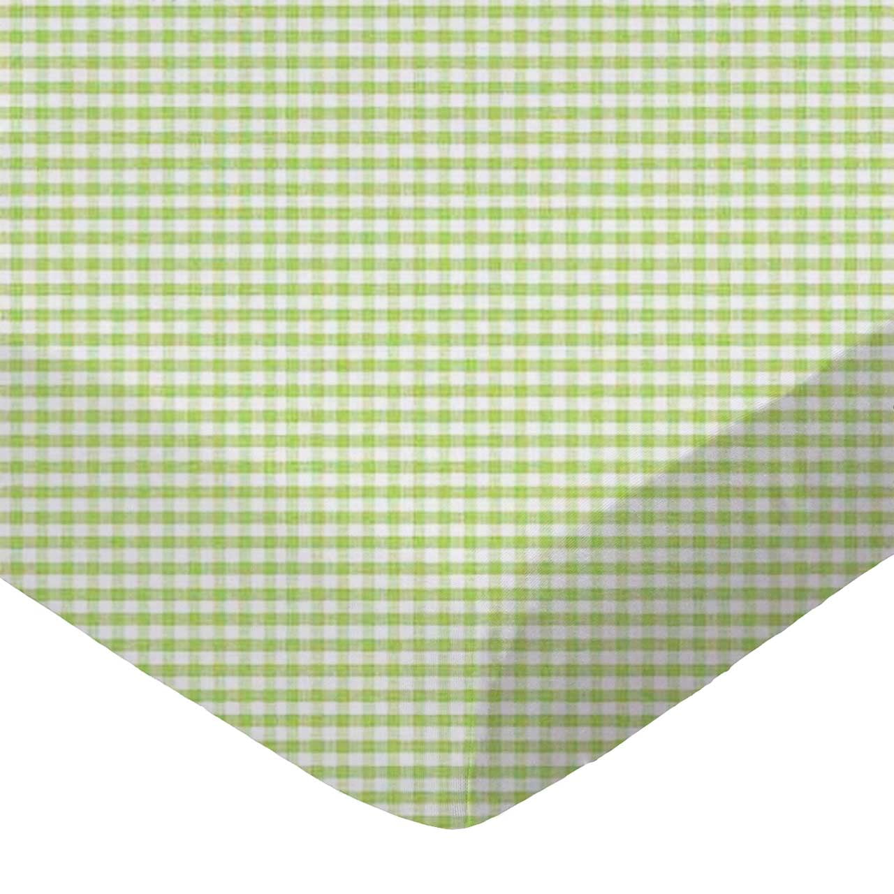 SheetWorld Fitted 100% Cotton Jersey Pack N Play Sheet 29 x 42, Sage Gingham
