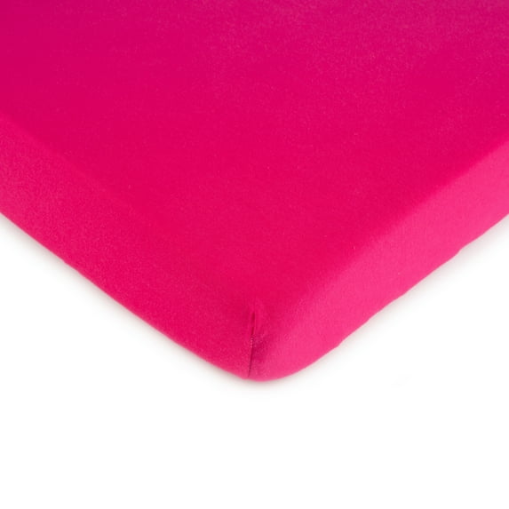 SheetWorld Fitted 100% Cotton Jersey Portable Mini Crib Sheet 24 x 38, Hot Pink
