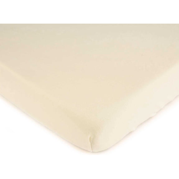SheetWorld Fitted 100% Cotton Jersey Square Play Yard Sheet Fits Joovy 38 x 38, Organic Ivory