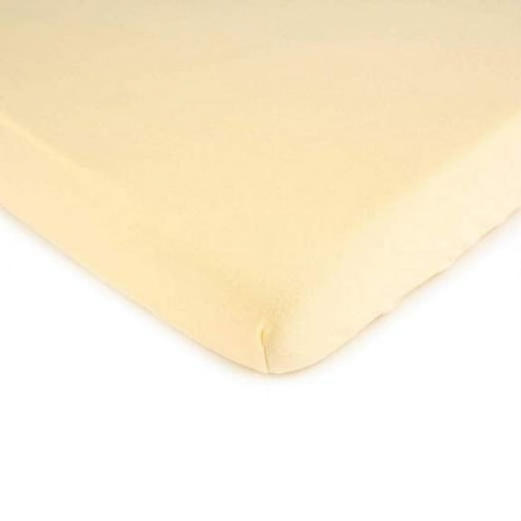 SheetWorld Fitted 100% Cotton Jersey Square Play Yard Sheet Fits Joovy 38 x 38, Soft Yellow