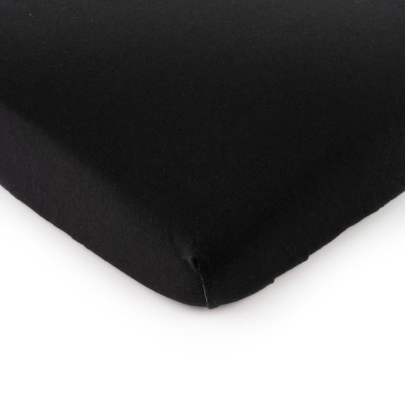 SheetWorld Fitted 100% Cotton Jersey Square Play Yard Sheet Fits Joovy 38 x 38, Solid Black