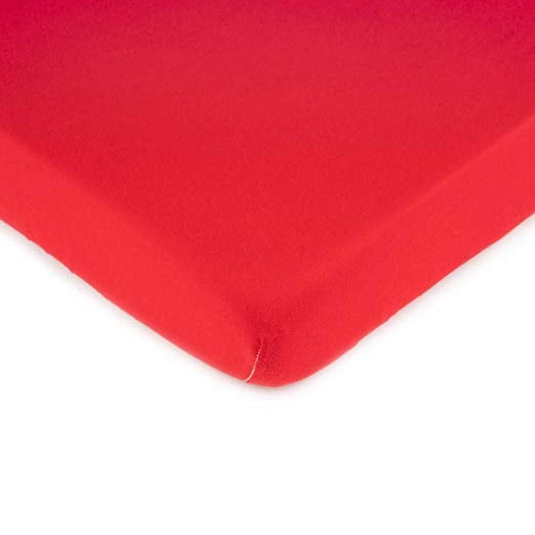 SheetWorld Fitted Pack N Play Playard Sheet Compatible with Century Play On Square Playard 38 x 38 inches, 100% Cotton Jersey, Hypoallergenic, Solid Red