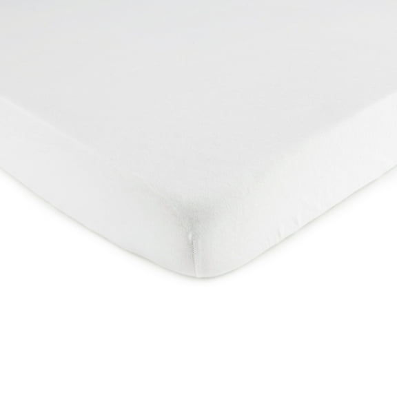 SheetWorld Fitted 100% Cotton Jersey Square Play Yard Sheet Fits Joovy 38 x 38, Solid White