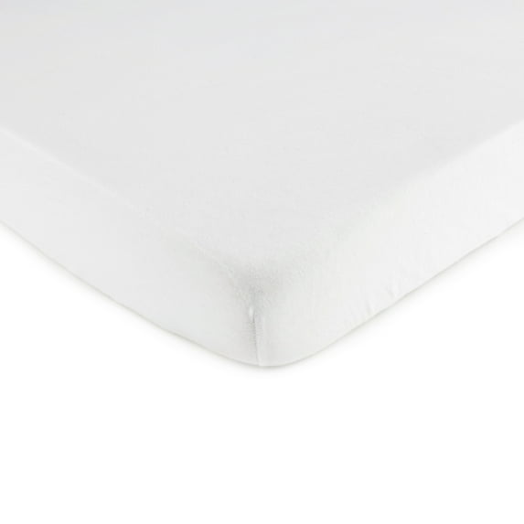 SheetWorld Fitted 100% Cotton Jersey Square Play Yard Sheet Fits Joovy 38 x 38, Solid White