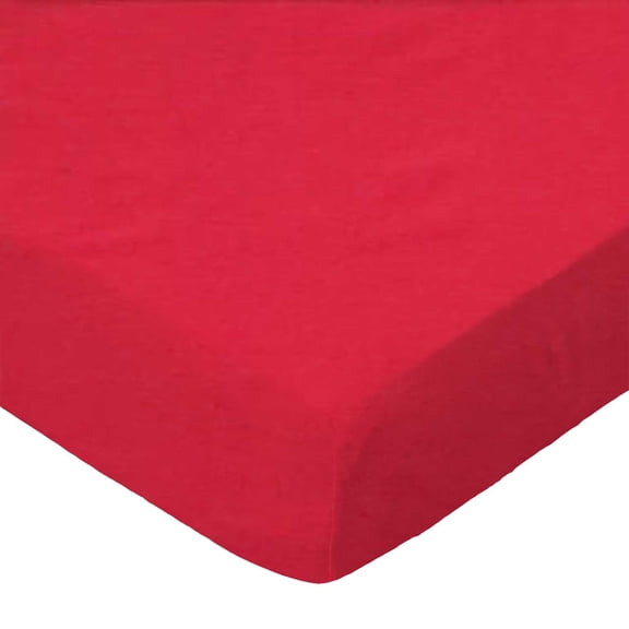 SheetWorld Fitted 100% Cotton Percale Cradle Sheet 18 x 36, Solid Red Woven