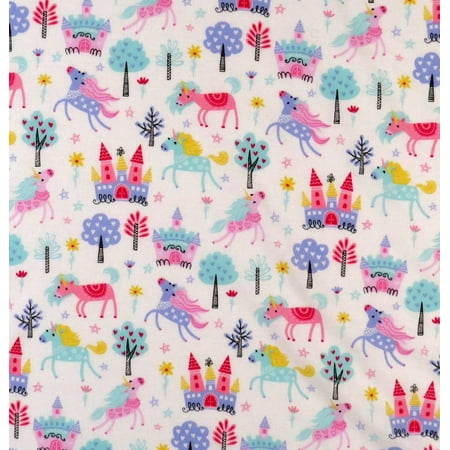 SheetWorld Fitted 100% Cotton Percale Cradle Sheet 18 x 36, Unicorns