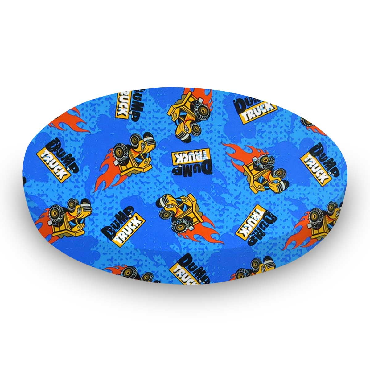 SheetWorld Fitted 100% Cotton Percale Oval Crib Sheet, Fits Stokke Sleepi 26 x 47, Dump Trucks