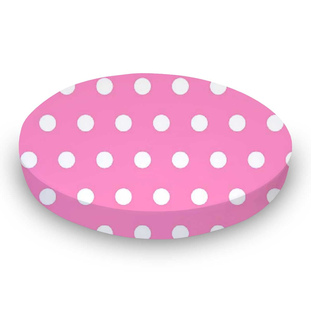 SheetWorld Fitted 100% Cotton Percale Oval Crib Sheet, Fits Stokke Sleepi 26 x 47, Polka Dots Pink