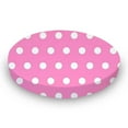 thumbnail image 1 of SheetWorld Fitted 100% Cotton Percale Oval Crib Sheet, Fits Stokke Sleepi 26 x 47, Polka Dots Pink, 1 of 4