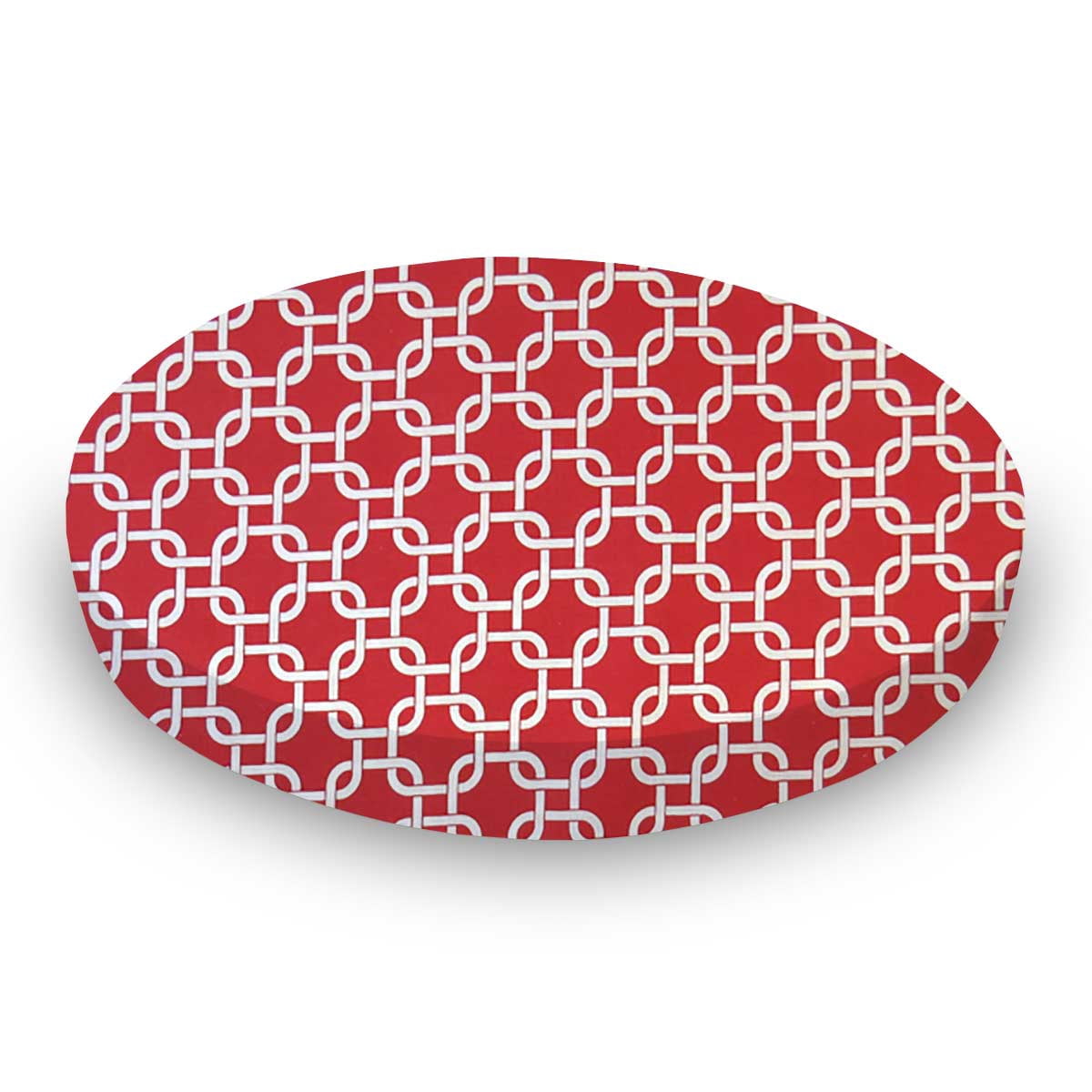 SheetWorld Fitted 100% Cotton Percale Oval Crib Sheet, Fits Stokke Sleepi 26 x 47, Red Links