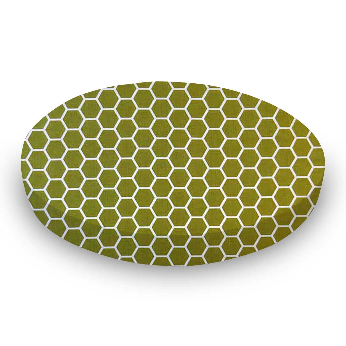 SheetWorld Fitted 100% Cotton Percale Oval Crib Sheet, Fits Stokke Sleepi 26 x 47, Sage Honeycomb