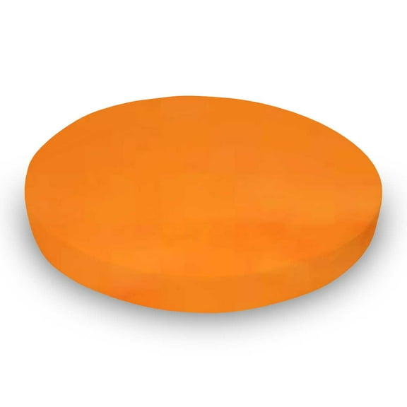 SheetWorld Fitted 100% Cotton Percale Oval Crib Sheet, Fits Stokke Sleepi 26 x 47, Solid Orange Woven
