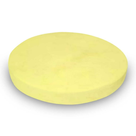 SheetWorld Fitted 100% Cotton Percale Oval Crib Sheet, Fits Stokke Sleepi 26 x 47, Solid Yellow Woven