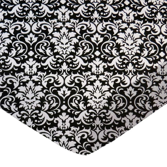 SheetWorld Fitted 100% Cotton Percale Pack N Play Sheet 29 x 42, White Damask