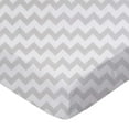 thumbnail image 1 of SheetWorld Fitted 100% Cotton Percale Pack N Play Sheet Fits Graco 27 x 39, Grey Chevron Zigzag, 1 of 1
